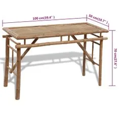 Greatstore Pivní set stůl se 2 lavicemi 100 cm bambusový