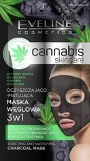 Eveline eveline cannabis čistící uhlíková maska 3v1