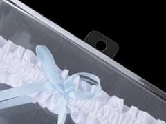 Kraftika 1ks bílo-modrá svatební podvazek saténový šíře 3cm s mašlí,