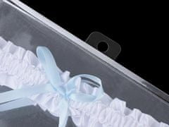 Kraftika 1ks bílá svatební podvazek saténový šíře 3cm s mašlí