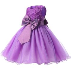 Northix Večerní šaty s mašlí a květinami – fialové (130) 