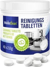 WoldoClean® Čistící tablety do kávovarů 40 Tablet kompatibilní s Jura, Delonghi, Bosch, Siemens, Saeco a mnoho dalších. WoldoClean