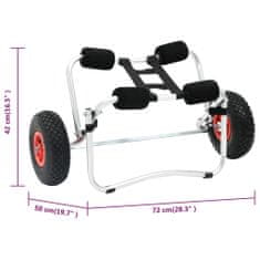 Vidaxl Hliníkový vozík na kajak / kánoi s robustními koly