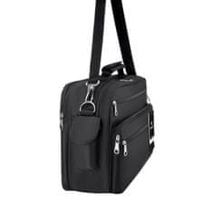 ZAGATTO Pánská taška přes rameno postbag pevná, městská aktovka na dokumenty, elegantní dvoukomorová taška na zip pro práci, pojme formát A4, velmi prostorná taška s popruhem a uchem, 29x43x19 / ZG142