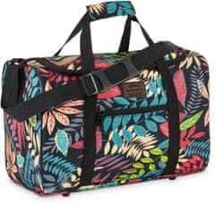 Dámská cestovní taška s květinovým vzorem, cestovní taška s ochrannými nožičkami, taška pro RYANAIR/WIZZAIR a další letecké společnosti, prostorná cestovní taška s upevněním na kufr, 40x20x25 / ZG769